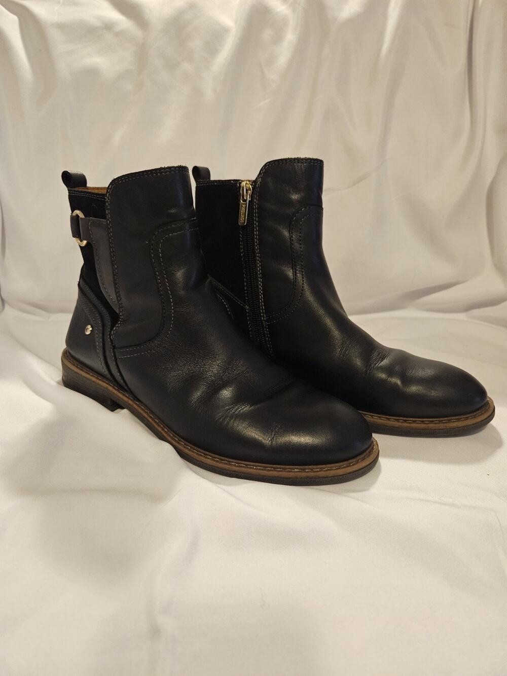 Pikolinos Aldaya Black Leather Suede Ankle Boots EU 39 W8J-8604